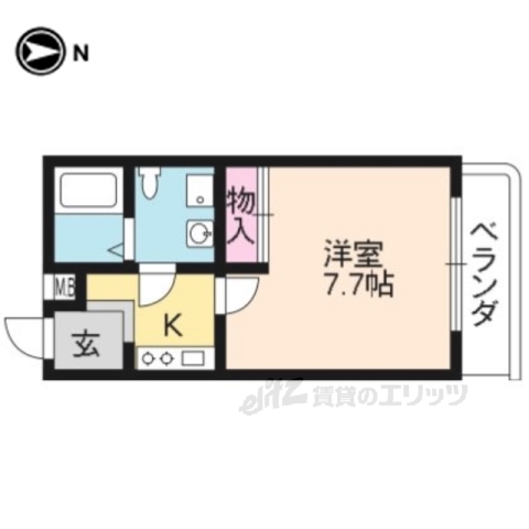 京都市山科区御陵大津畑町のマンションの間取り