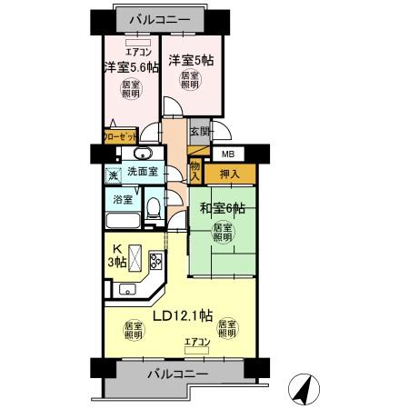 サンパセオ新柏 E号館の間取り