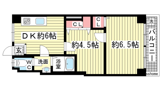 福住コーポの間取り