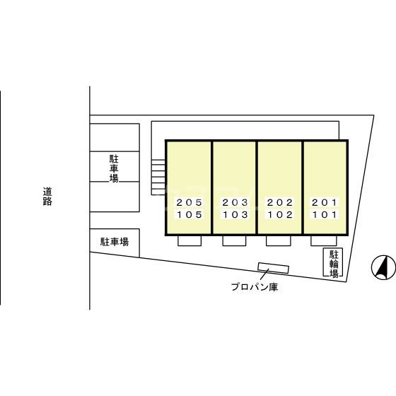 【豊橋市山田町のアパートの駐車場】