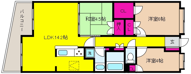 東急ドエルアルス神戸本山の間取り