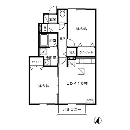 宮城郡利府町加瀬のアパートの間取り