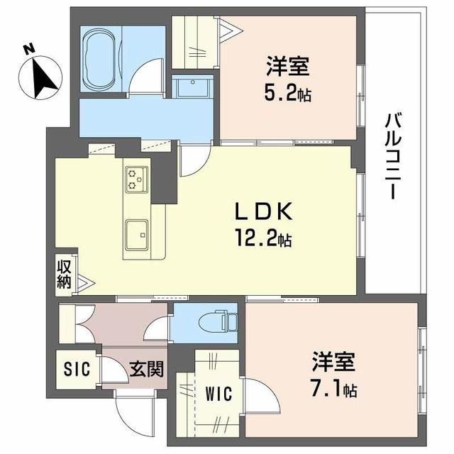 シャーメゾン　ブランヴェール住之江の間取り