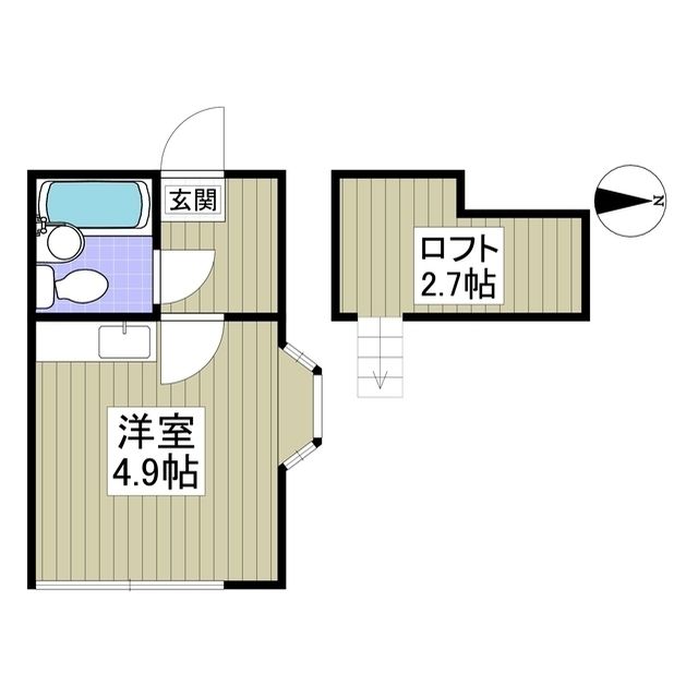 海老名市中新田のアパートの間取り