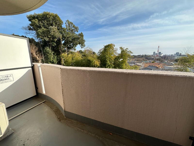 バルコニー　前面棟が無いのでとても眺めがよく解放感があります
