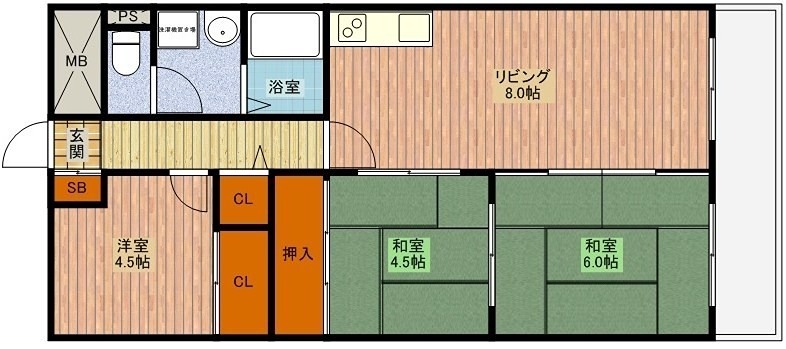 サンプラザ新石切の間取り写真