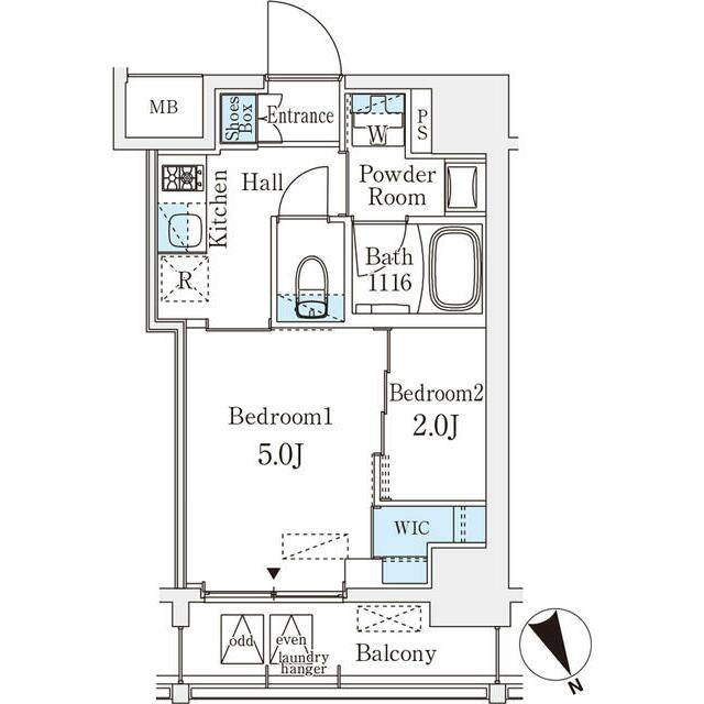 ベルファース八丁堀West 部屋番号:402の間取り写真