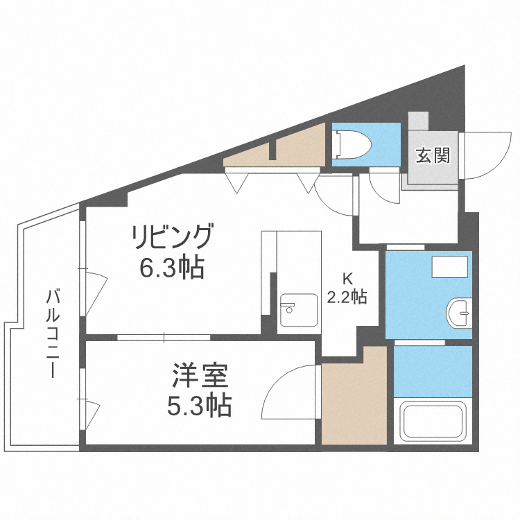 平岸Riversideの間取り写真