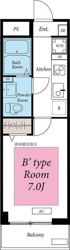 ＪＲ総武線 千葉駅 徒歩12分 6階建 築12年の間取り写真