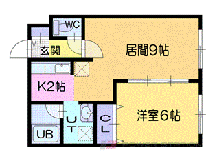 小樽市銭函のマンションの間取り