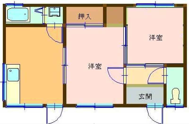 呉市警固屋のアパートの間取り