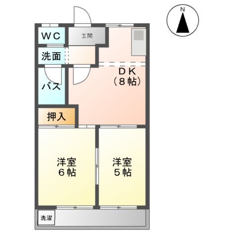 本巣郡北方町柱本南のアパートの間取り