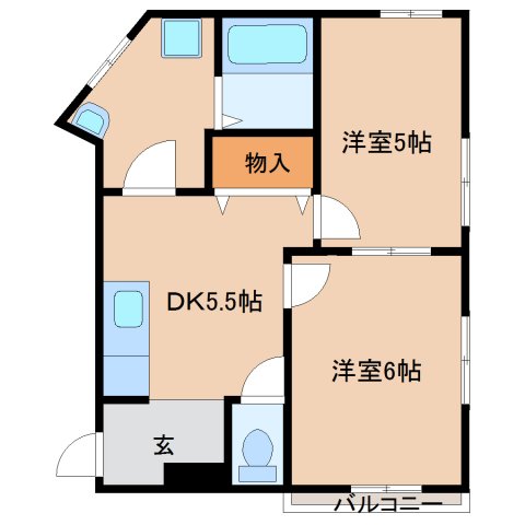 高市郡高取町大字観覚寺のマンションの間取り