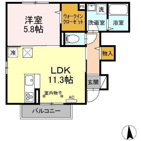 【秦野市千村のアパートの間取り】