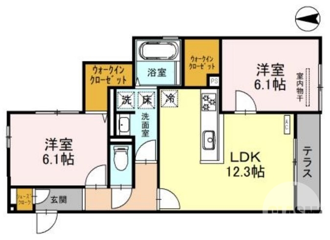 堺市堺区向陵西町のアパートの間取り