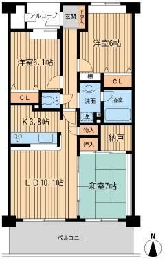 アソシエール野方の間取り