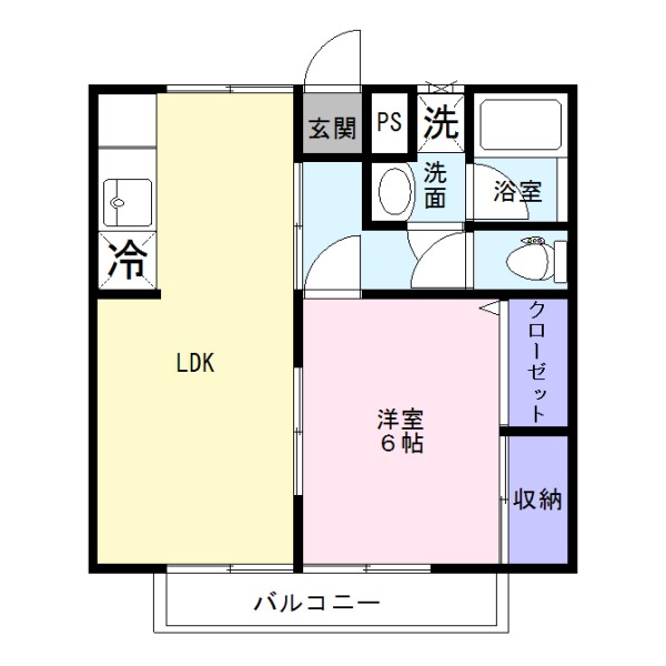 宇都宮市兵庫塚のアパートの間取り