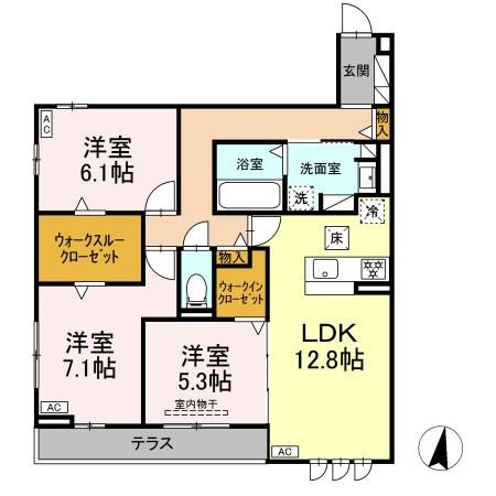 駿東郡長泉町下長窪のアパートの間取り