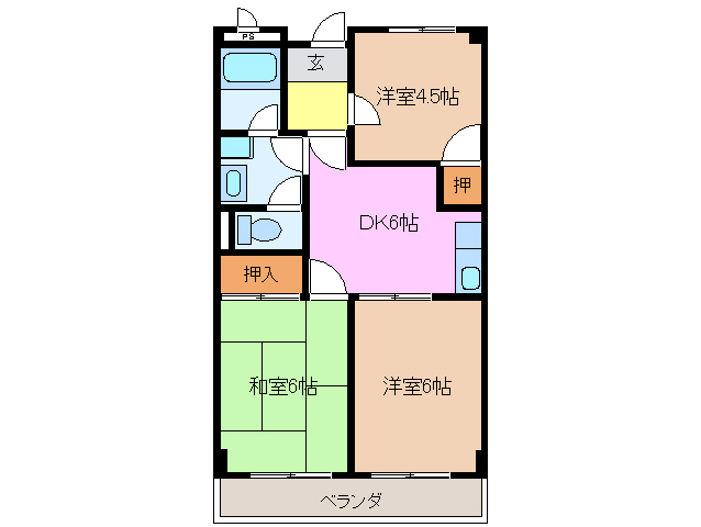 松阪市川井町のマンションの間取り