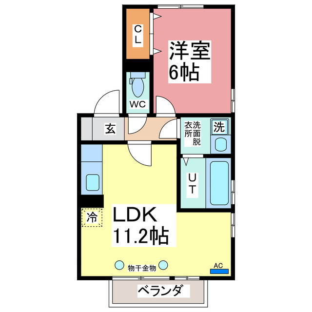 福井市布施田町のアパートの間取り