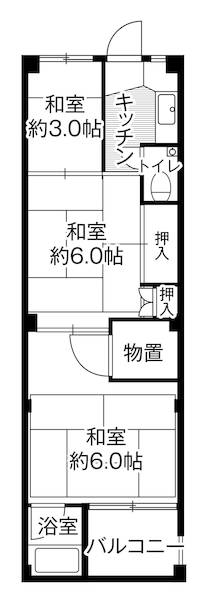 ビレッジハウス下更地2号棟の間取り