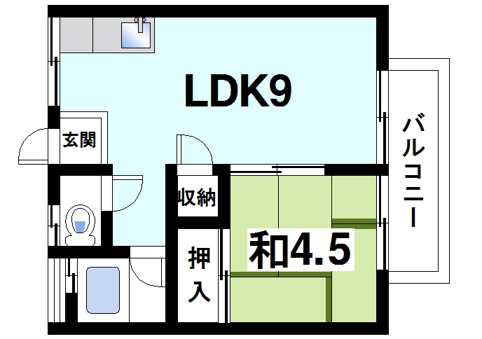 奈良市学園朝日元町のアパートの間取り