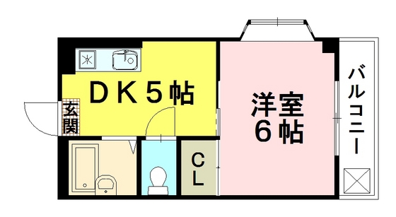 サンライズ鶴江Ｂ棟の間取り