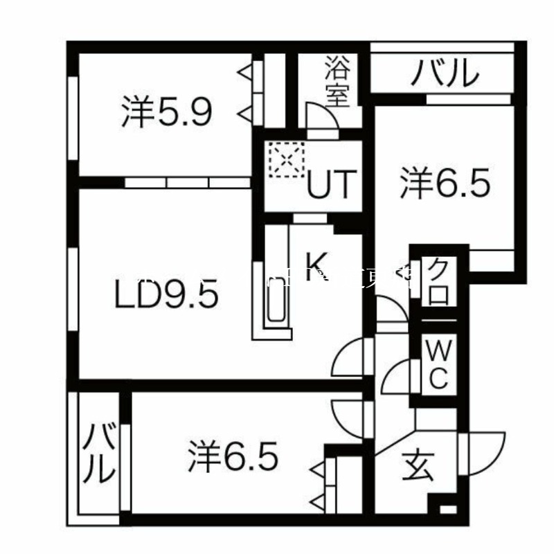 メニーズコート北園プレミアの間取り