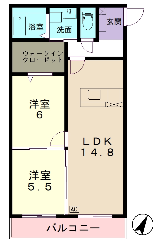 リアンジュ下沢の間取り