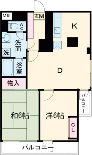 青梅市東青梅のマンションの間取り