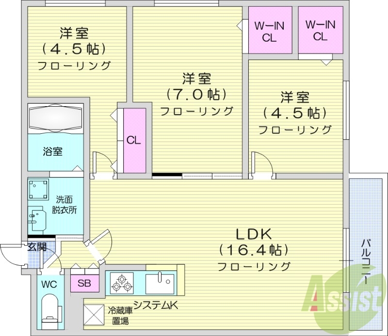 グランエリーナ南郷の間取り