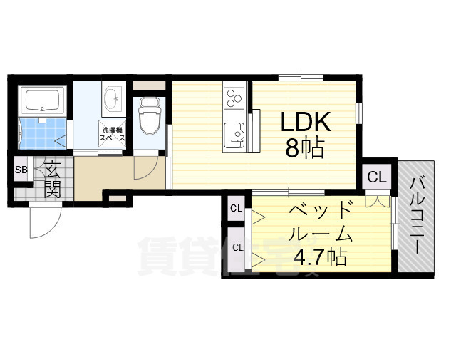 大阪市城東区野江のマンションの間取り