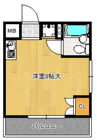 北九州市戸畑区新池のマンションの間取り