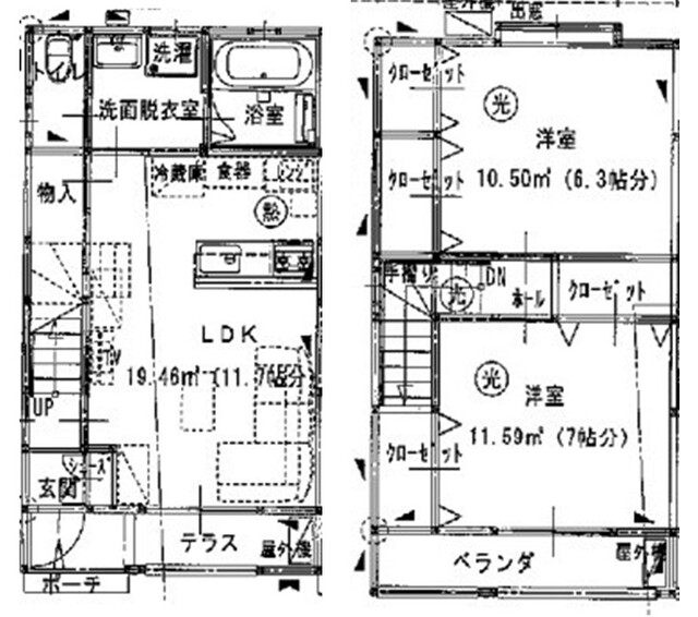 会津若松市千石町のアパートの間取り