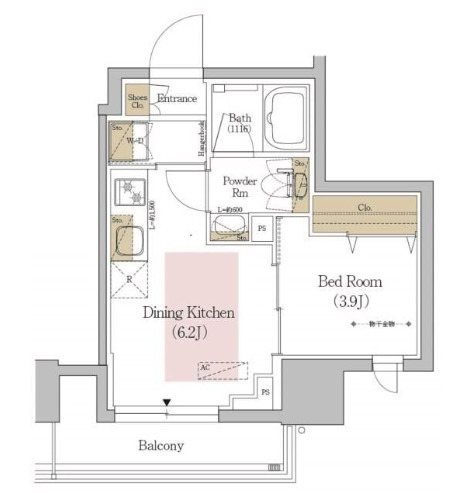 文京区本郷のマンションの間取り