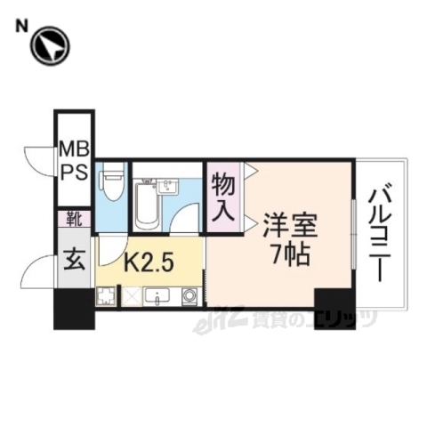 彦根市竹ケ鼻町のマンションの間取り