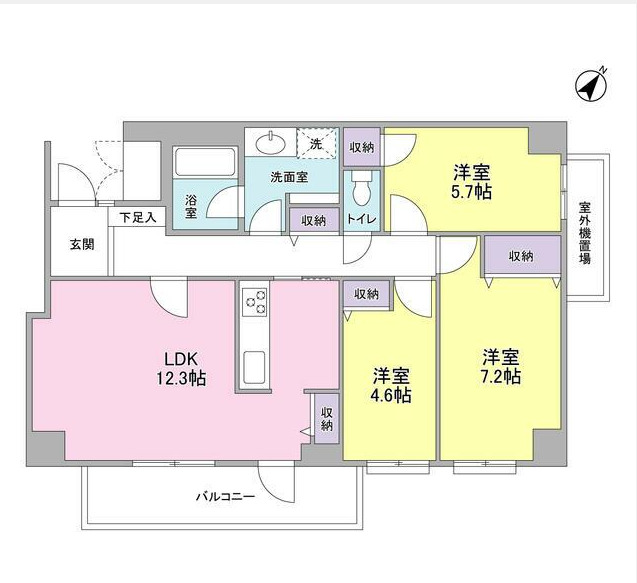 日野市多摩平のマンションの間取り