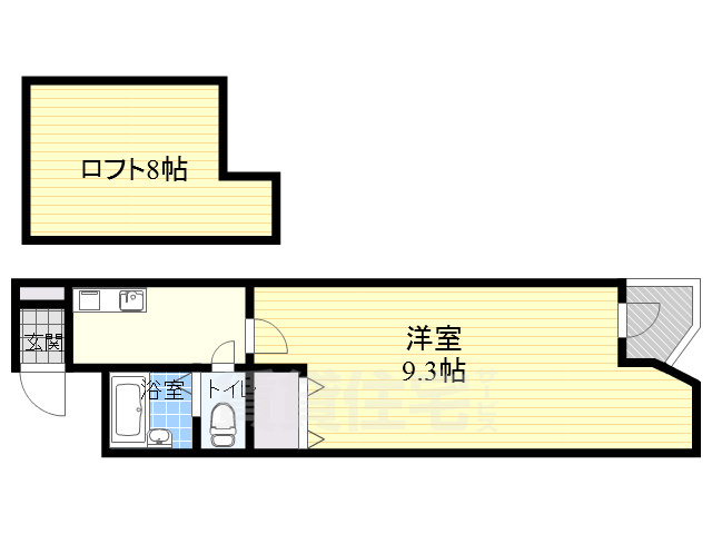 大阪市中央区徳井町のマンションの間取り