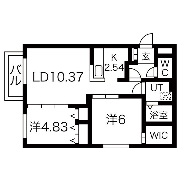 札幌市白石区東札幌四条のマンションの間取り