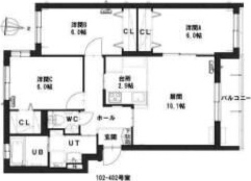 札幌市中央区南二十条西のマンションの間取り