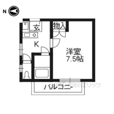 京都市上京区大峰図子町のマンションの間取り