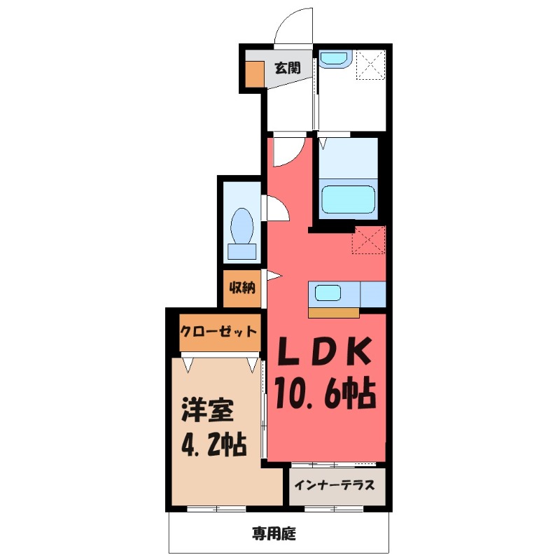 下野市石橋のアパートの間取り