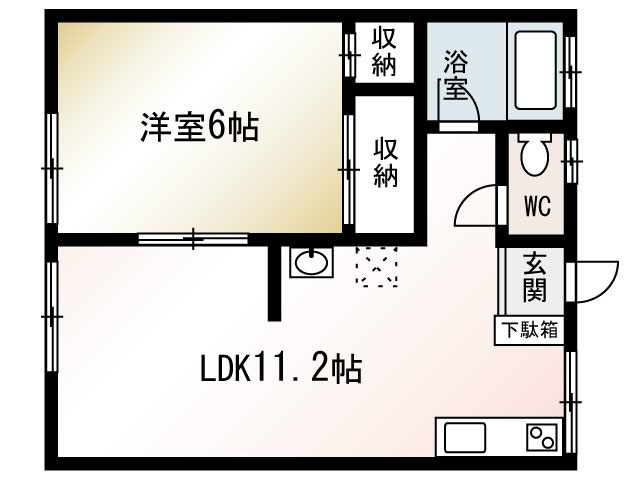 藤沢市長後のアパートの間取り