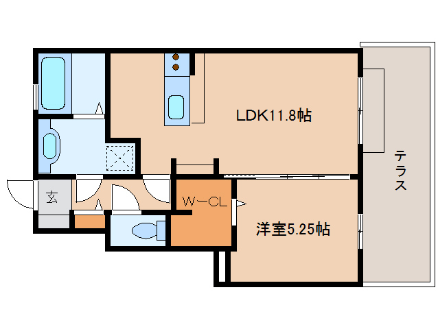 奈良市大森町のアパートの間取り