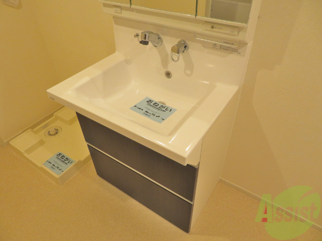 洗面設備　シャンプードレッサーになってるので何かと便利ですね