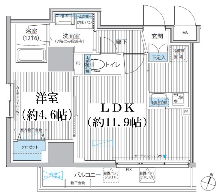 グラン フォークス神田 イーストタワーの間取り写真