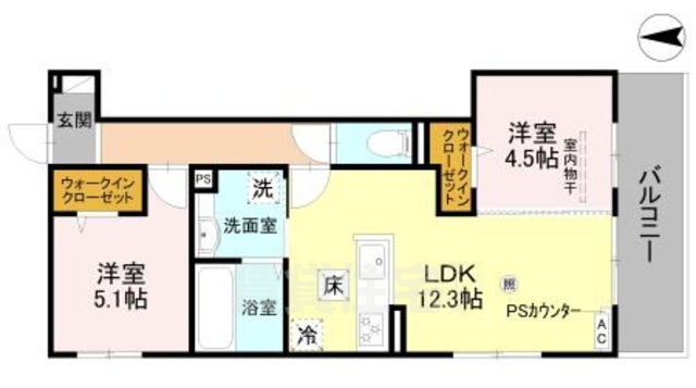 GRAMM殿城の間取り写真