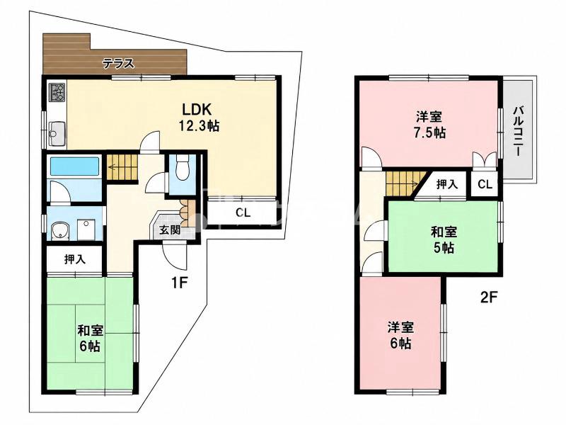 国松町8-30 貸家の間取り写真