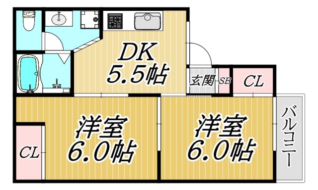 セジュールむこのそう北の間取り写真