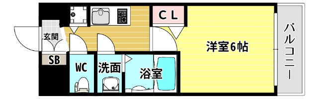 大阪市西区九条のマンションの間取り